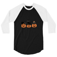 Hello Pumpkin Cats Pumpkin Carved Jack O Lantern Cat 3/4 Sleeve Shirt | Artistshot