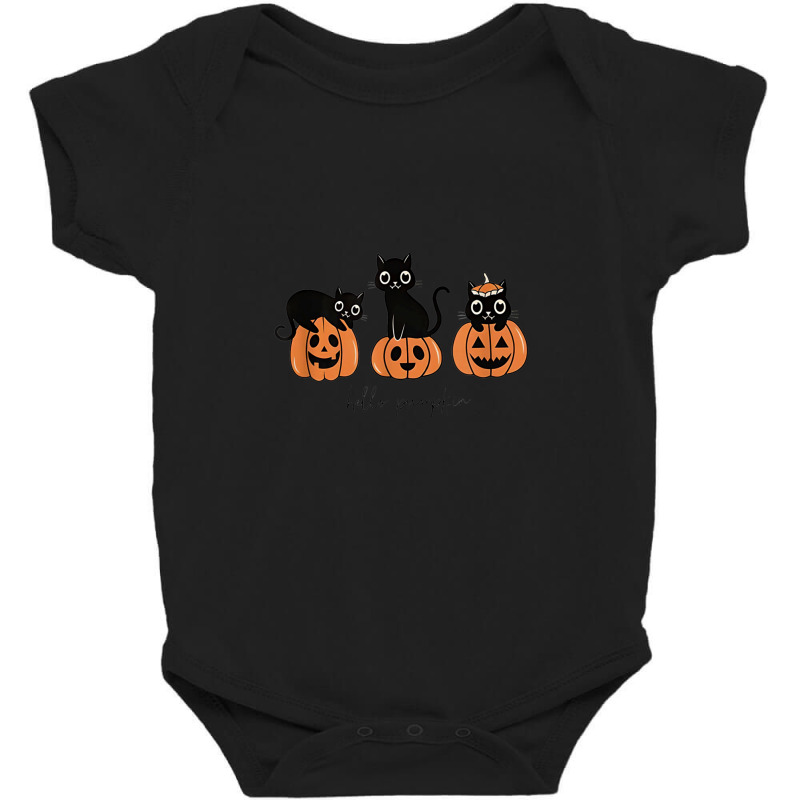 Hello Pumpkin Cats Pumpkin Carved Jack O Lantern Cat Baby Bodysuit | Artistshot