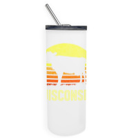 Wisconsin Dairy Cow Retro Farming Sunset Vintage Farmer Gift Sweatshir Skinny Tumbler | Artistshot