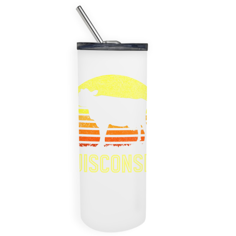 Wisconsin Dairy Cow Retro Farming Sunset Vintage Farmer Gift Sweatshir Skinny Tumbler | Artistshot