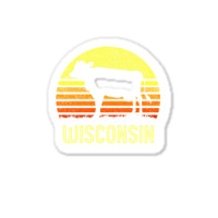 Wisconsin Dairy Cow Retro Farming Sunset Vintage Farmer Gift Sweatshir Sticker | Artistshot