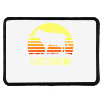 Wisconsin Dairy Cow Retro Farming Sunset Vintage Farmer Gift Sweatshir Rectangle Patch | Artistshot