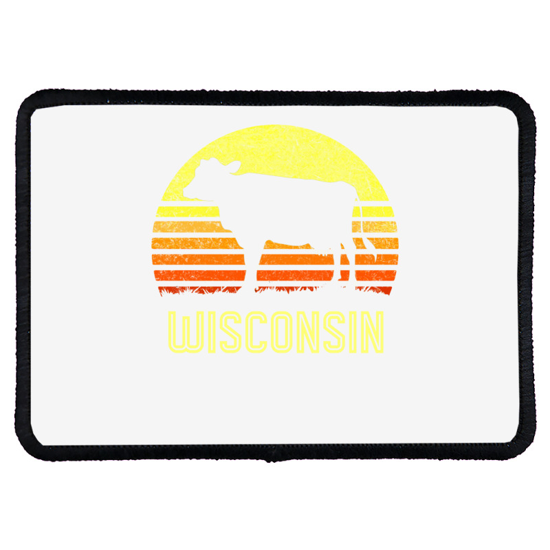 Wisconsin Dairy Cow Retro Farming Sunset Vintage Farmer Gift Sweatshir Rectangle Patch | Artistshot