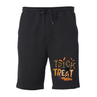 Trick Or Treat T  Shirt Funny Trick Or Treat Cute Halloween Pumpkin Co Fleece Short | Artistshot