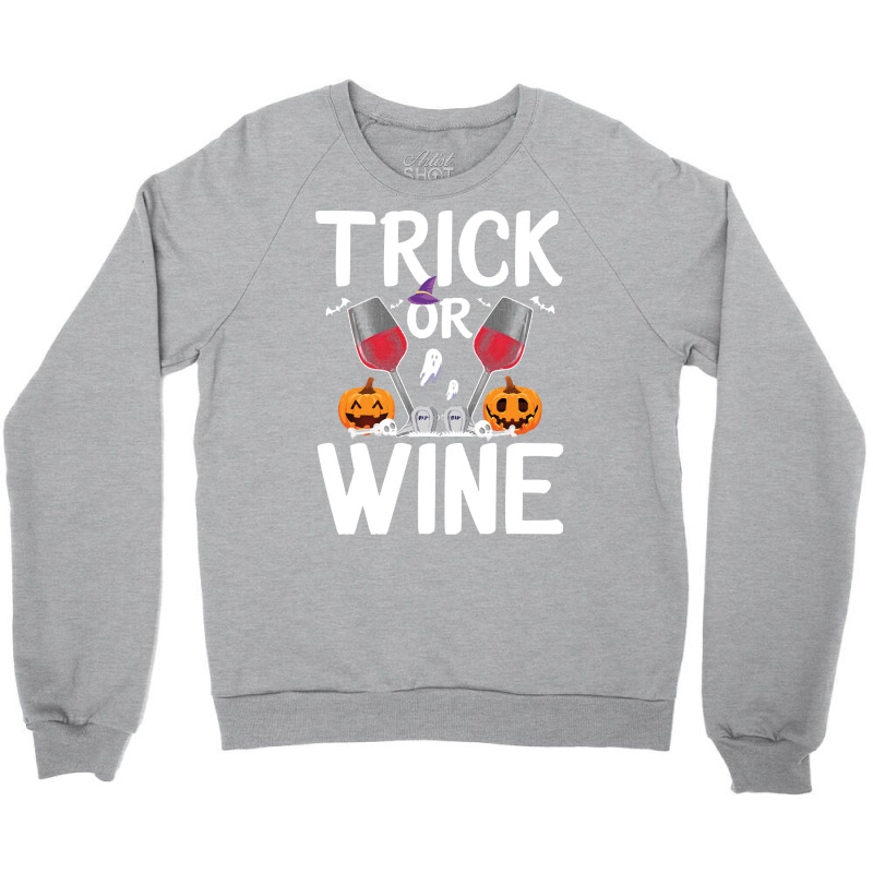 Trick Or Wine Ghost Halloween T  Shirt Trick Or Wine Ghost T Shirt Fun Crewneck Sweatshirt | Artistshot