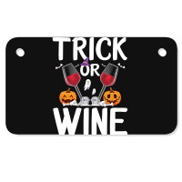 Trick Or Wine Ghost Halloween T  Shirt Trick Or Wine Ghost T Shirt Fun Motorcycle License Plate | Artistshot