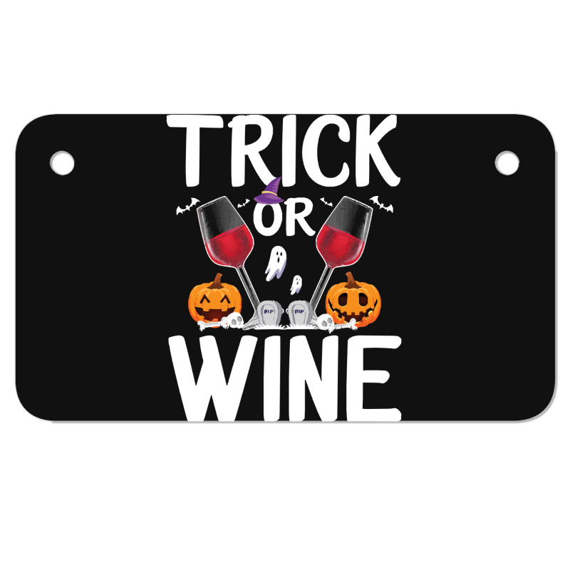 Trick Or Wine Ghost Halloween T  Shirt Trick Or Wine Ghost T Shirt Fun Motorcycle License Plate | Artistshot