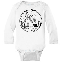 I Hate People (black) Long Sleeve Baby Bodysuit | Artistshot