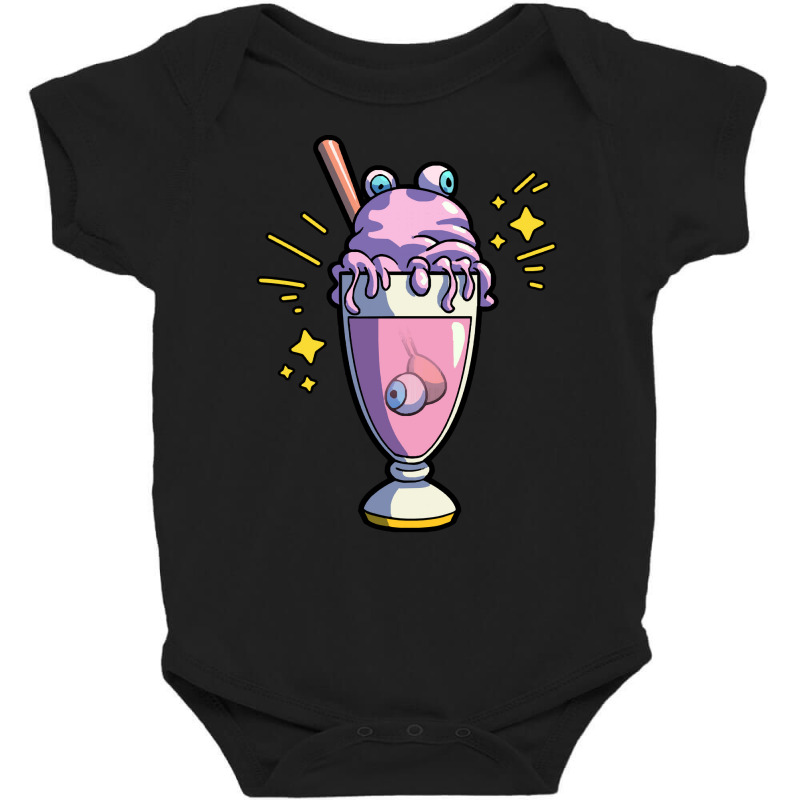 Newest Goth Retro Rock Pos T  Shirt Milkshake And Monster Eyes Pastel Baby Bodysuit by cm-arts | Artistshot