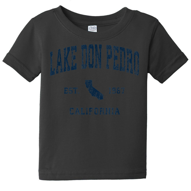 Lake Don Pedro California Ca Vintage Athletic Navy Sports De Baby Tee by Scout | Artistshot