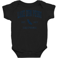 Lake Don Pedro California Ca Vintage Athletic Navy Sports De Baby Bodysuit | Artistshot