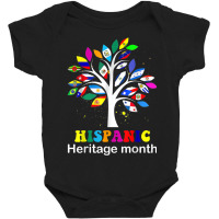 Hispanic Heritage Month Decoration   Tree Roots Latin Flags Baby Bodysuit | Artistshot