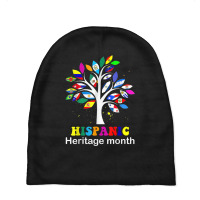 Hispanic Heritage Month Decoration   Tree Roots Latin Flags Baby Beanies | Artistshot