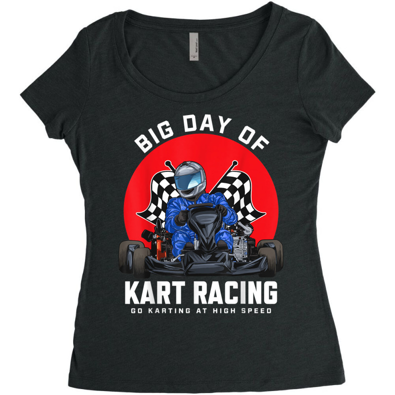 Kart Racing Go Kart Racer Gokart Racetrack Race Women's Triblend Scoop T-shirt by Fly | Artistshot