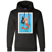 La Mermaid Lottery Gift The Mermaid Card Mexican Lottery Premium Champion Hoodie | Artistshot