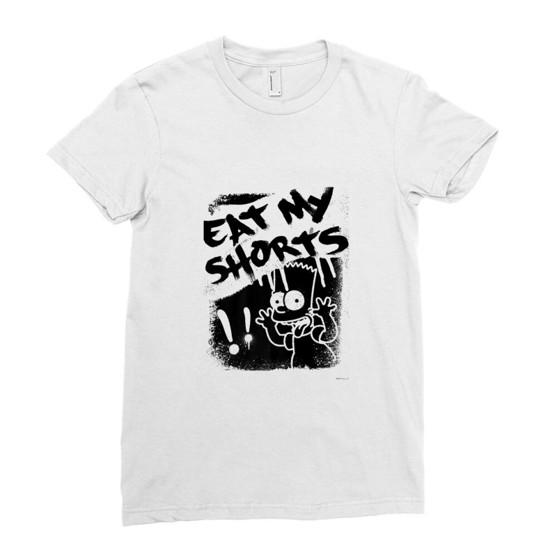 The Simpsons Bart Simpson Eat My Shorts Spray Paint Graffiti Premium T Ladies Fitted T-Shirt by Anitabostic | Artistshot