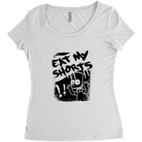 The Simpsons Bart Simpson Eat My Shorts Spray Paint Graffiti Premium T Women's Triblend Scoop T-shirt | Artistshot