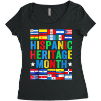 Latin Countries Flag Hispanic Heritage Month Latino Pride Women's Triblend Scoop T-shirt | Artistshot