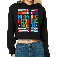 Latin Countries Flag Hispanic Heritage Month Latino Pride Cropped Hoodie | Artistshot