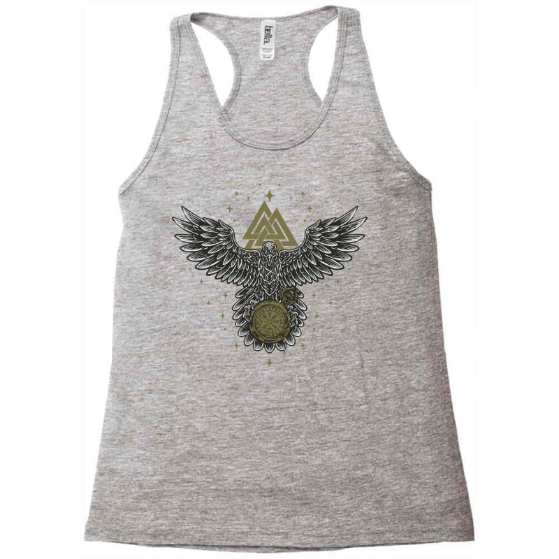 Raven   Celtic Lucky Charm Viking Compass Vegvisir Vegvísir Pullover Racerback Tank by cm-arts | Artistshot