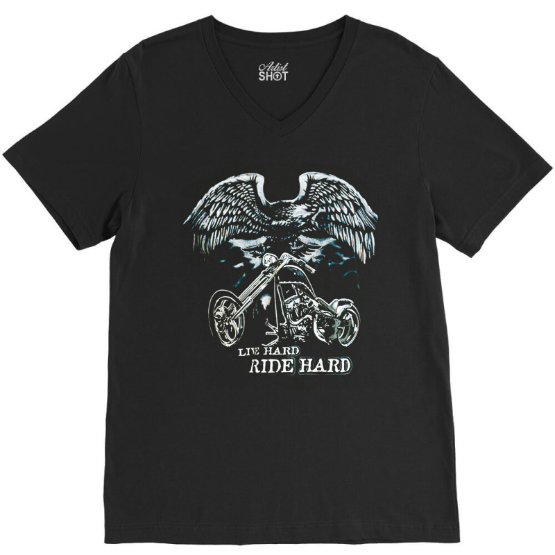 Motorcycle Heavy, Boyfriend, Rock, And Roll, Motorcycle Cool, Live Har V-neck Tee | Artistshot