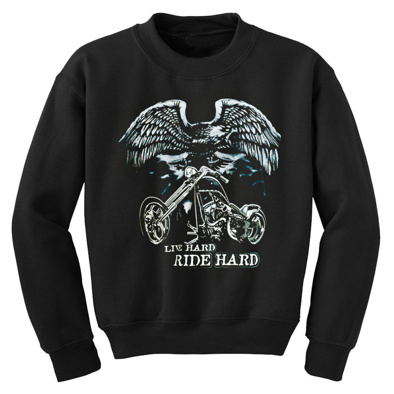 Motorcycle Heavy, Boyfriend, Rock, And Roll, Motorcycle Cool, Live Har Youth Sweatshirt | Artistshot