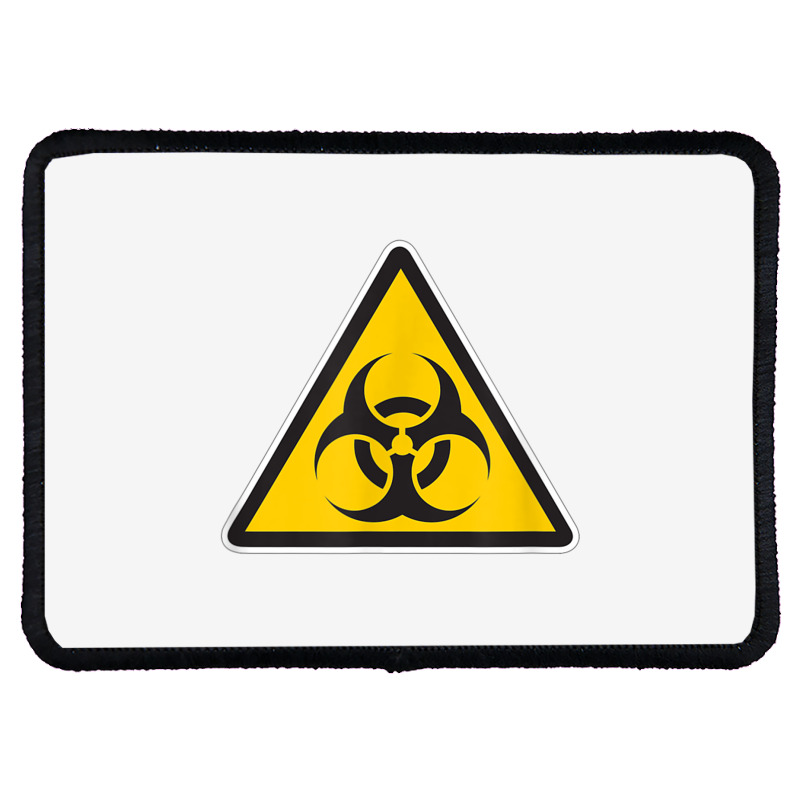 Yellow Biohazard Warning Sign Zombie Infected T Shirt Rectangle Patch | Artistshot