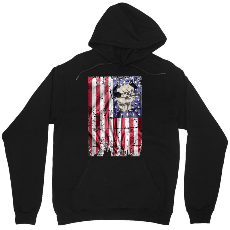 Longshoreman Vintage American Flag Usa Fist And Hook Tank Top Unisex Hoodie | Artistshot