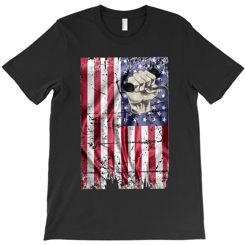 Longshoreman Vintage American Flag Usa Fist And Hook Tank Top T-shirt | Artistshot