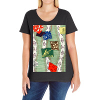 Japanese Patterns From Paintings And Woodblock Prints 13 Ladies Curvy T-shirt | Artistshot