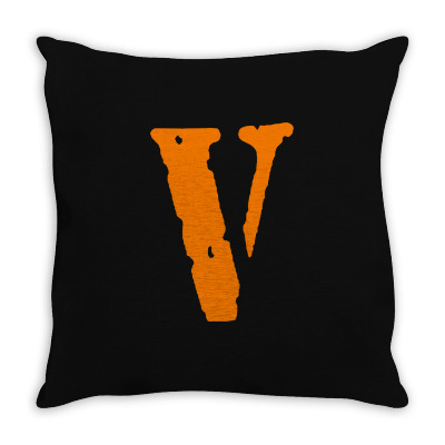V As Vlone   Orange Throw Pillow Designed By Meganphoebe