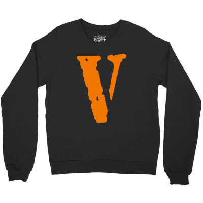 V As Vlone   Orange Crewneck Sweatshirt Designed By Meganphoebe