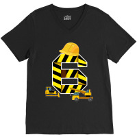 Kids 6th Birthday Boy Construction Worker Construction Site Premium T  V-neck Tee | Artistshot