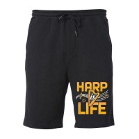 Harp Is Life Funny Harpist Classical Musician Harp Player Fleece Short | Artistshot