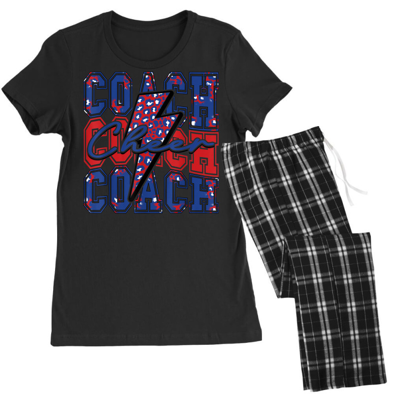 Cheer Coach Lightning Bolt Cheer Leopard Blue Red Women's Pajamas Set by Hulk | Artistshot