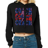 Cheer Coach Lightning Bolt Cheer Leopard Blue Red Cropped Hoodie | Artistshot