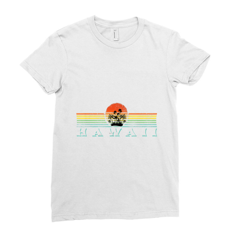 70er 80er Hawaiian Island Palm Beach  Great Hawaii Ladies Fitted T-Shirt by IrisritenourQ | Artistshot