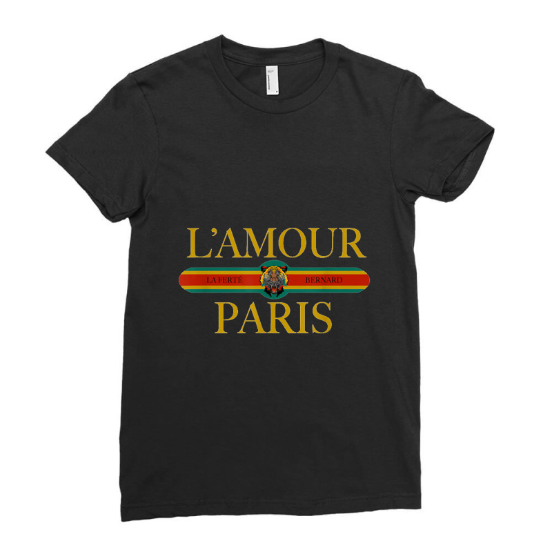 Paris L'amour   Fashion Tiger Face   I Love Paris   Retro Ladies Fitted T-Shirt by Anitabostic | Artistshot