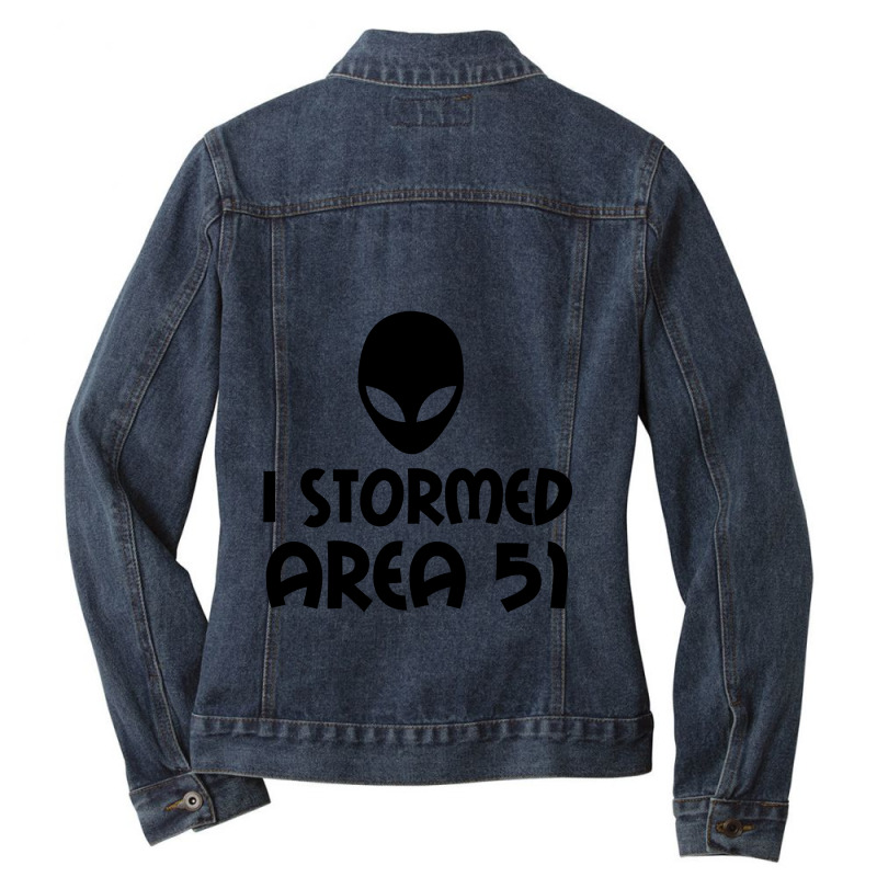 I Stormed Area 51 Alien Fan Ladies Denim Jacket by Perfect Designers | Artistshot