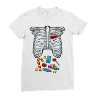 Halloween Costume Xray Skeleton Rib Heart Candy Adult Kids Ladies Fitted T-shirt | Artistshot