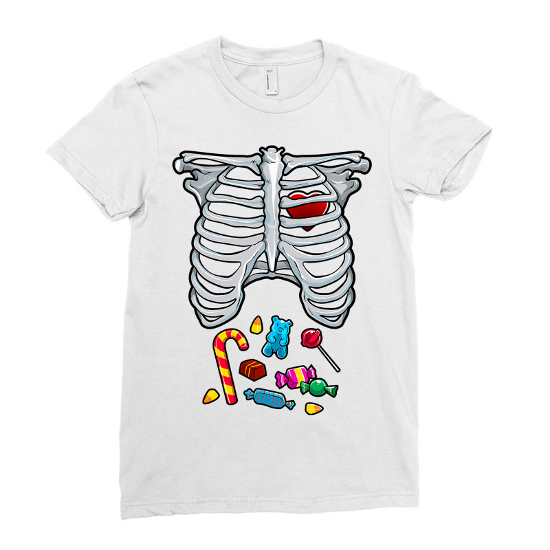 Halloween Costume Xray Skeleton Rib Heart Candy Adult Kids Ladies Fitted T-shirt | Artistshot