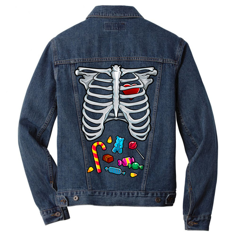 Halloween Costume Xray Skeleton Rib Heart Candy Adult Kids Men Denim Jacket | Artistshot