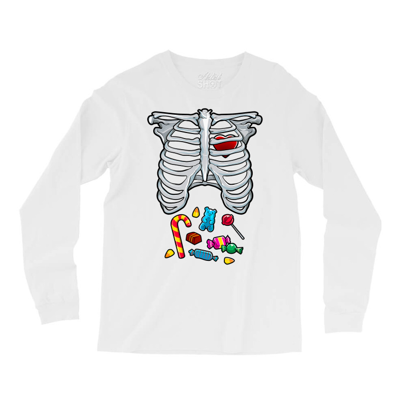 Halloween Costume Xray Skeleton Rib Heart Candy Adult Kids Long Sleeve Shirts | Artistshot