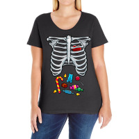 Halloween Costume Xray Skeleton Rib Heart Candy Adult Kids Ladies Curvy T-shirt | Artistshot