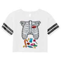 Halloween Costume Xray Skeleton Rib Heart Candy Adult Kids Scorecard Crop Tee | Artistshot