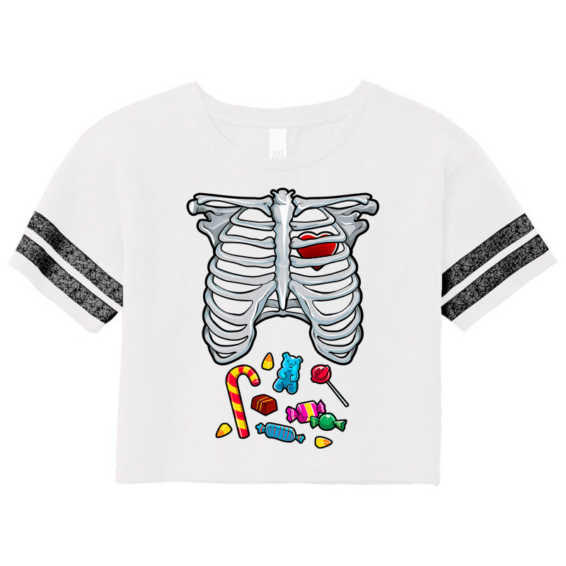 Halloween Costume Xray Skeleton Rib Heart Candy Adult Kids Scorecard Crop Tee | Artistshot