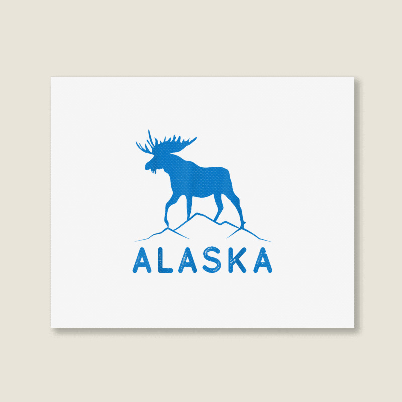 Alaska Reindeer Wandering In Nature And Mountains Landscape Canvas ...