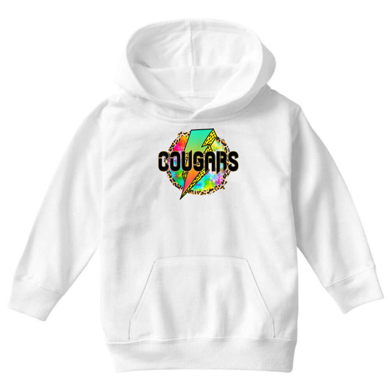 Mascot Leopard Lightning Cougars T Shirt Youth Hoodie by cm-arts | Artistshot