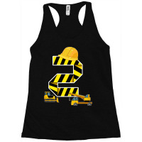 Kids 2nd Birthday Boy Construction Worker Building Site Excavator Prem Racerback Tank | Artistshot