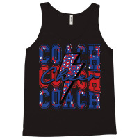 Cheer Coach Lightning Bolt Cheer Leopard Blue Red Tank Top | Artistshot